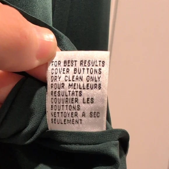 Talbots Deep Green Pure Silk Button-Down Shirt - Picture 4 of 10